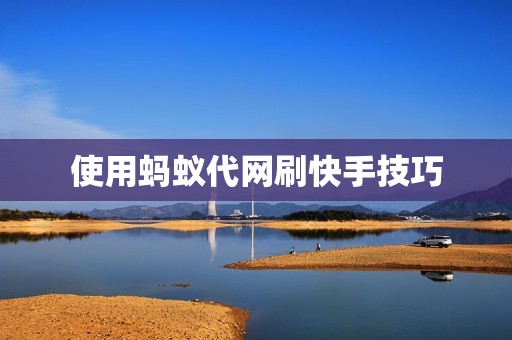 使用蚂蚁代网刷快手技巧 使用蚂蚁代网刷快手技巧