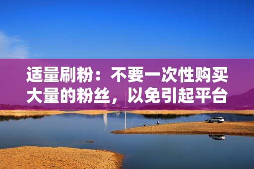 适量刷粉：不要一次性购买大量的粉丝，以免引起平台的怀疑。