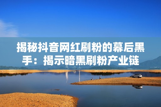 揭秘抖音网红刷粉的幕后黑手：揭示暗黑刷粉产业链