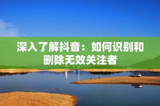 深入了解抖音：如何识别和删除无效关注者