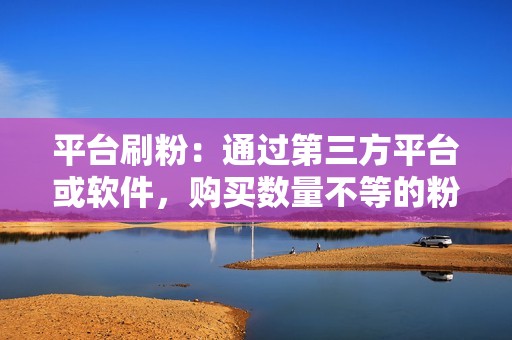 平台刷粉：通过第三方平台或软件，购买数量不等的粉丝，批量增加账号粉丝数量。