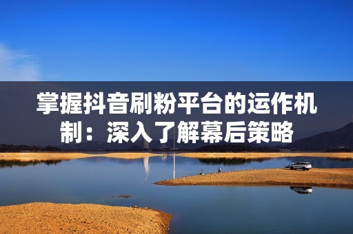 掌握抖音刷粉平台的运作机制:深入了解幕后策略 掌握抖音刷粉平台的运作机制:深入了解幕后策略