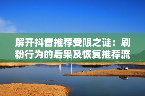 解开抖音推荐受限之谜:刷粉行为的后果及恢复推荐流量的指南 解开抖音推荐受限之谜:刷粉行为的后果及恢复推荐流量的指南