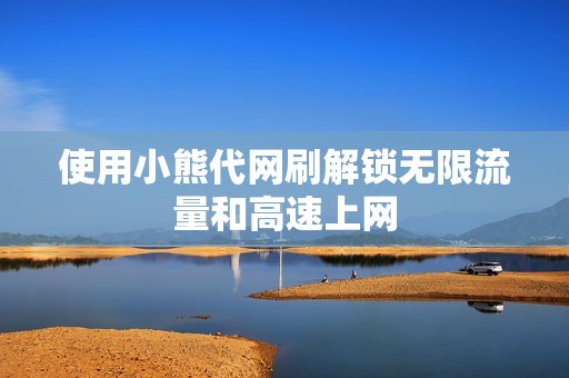 使用小熊代网刷解锁无限流量和高速上网 使用小熊代网刷解锁无限流量和高速上网