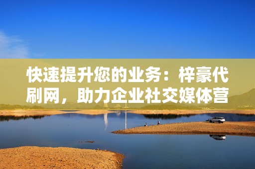 快速提升您的业务：梓豪代刷网，助力企业社交媒体营销