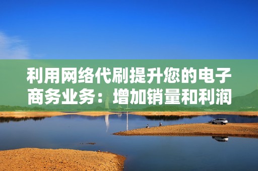 利用网络代刷提升您的电子商务业务:增加销量和利润 利用网络代刷提升您的电子商务业务:增加销量和利润
