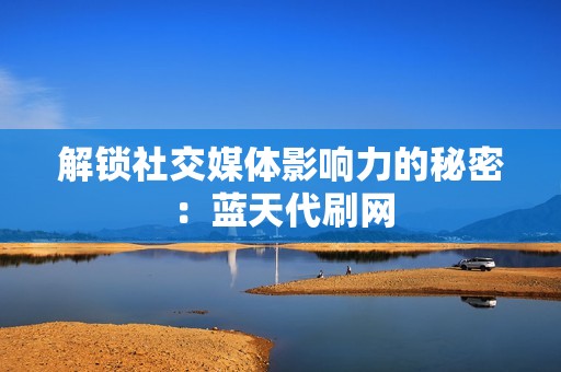 解锁社交媒体影响力的秘密：蓝天代刷网