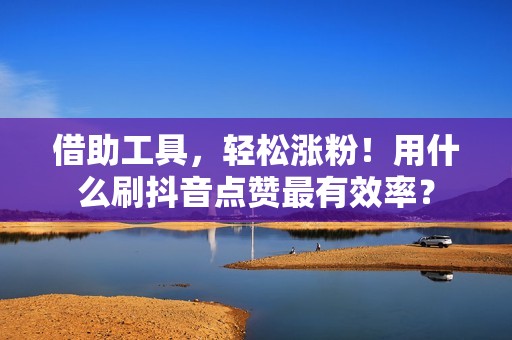 借助工具,轻松涨粉!用什么刷抖音点赞最有效率? 借助工具,轻松涨粉!用什么刷抖音点赞最有效率?