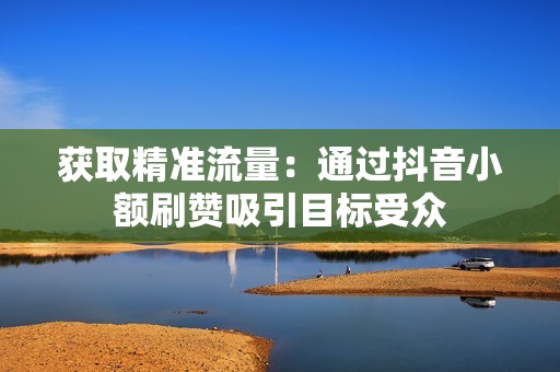 获取精准流量:通过抖音小额刷赞吸引目标受众 获取精准流量:通过抖音小额刷赞吸引目标受众