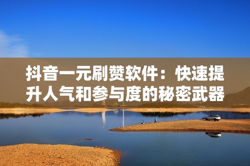 抖音一元刷赞软件：快速提升人气和参与度的秘密武器
