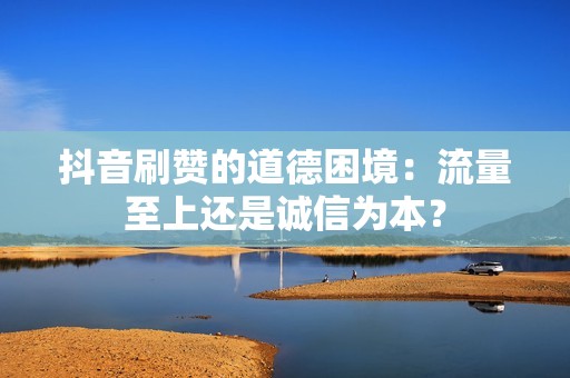 抖音刷赞的道德困境：流量至上还是诚信为本？