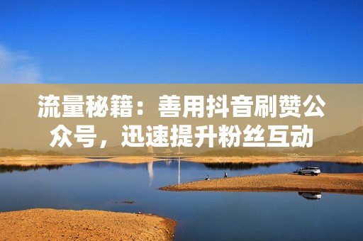 流量秘籍：善用抖音刷赞公众号，迅速提升粉丝互动