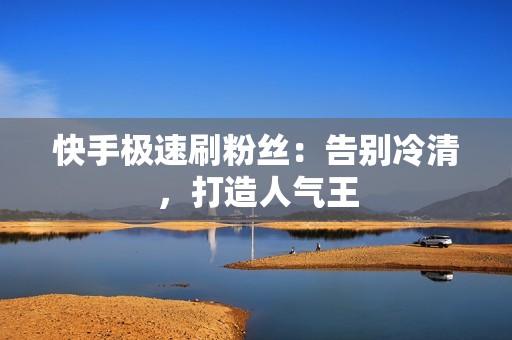 快手极速刷粉丝：告别冷清，打造人气王