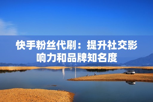 快手粉丝代刷：提升社交影响力和品牌知名度