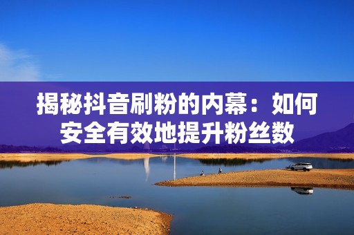 揭秘抖音刷粉的内幕:如何安全有效地提升粉丝数 揭秘抖音刷粉的内幕:如何安全有效地提升粉丝数