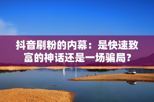 抖音刷粉的内幕:是快速致富的神话还是一场骗局? 抖音刷粉的内幕:是快速致富的神话还是一场骗局?