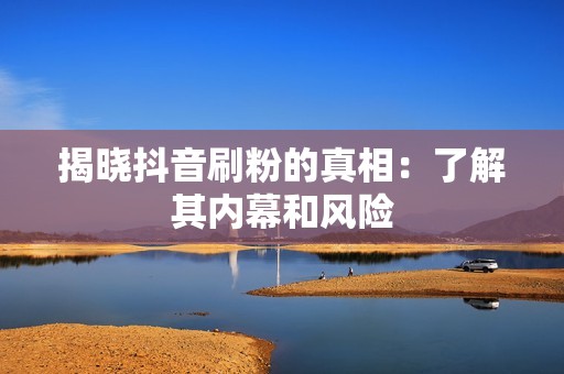 揭晓抖音刷粉的真相:了解其内幕和风险 揭晓抖音刷粉的真相:了解其内幕和风险