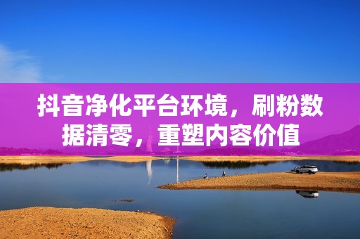 抖音净化平台环境,刷粉数据清零,重塑内容价值 抖音净化平台环境,刷粉数据清零,重塑内容价值