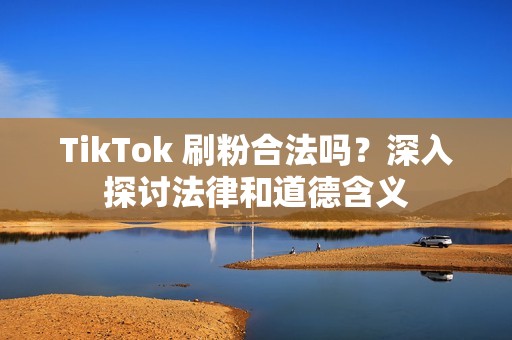 TikTok 刷粉合法吗？深入探讨法律和道德含义