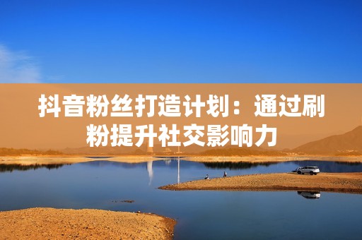 抖音粉丝打造计划：通过刷粉提升社交影响力