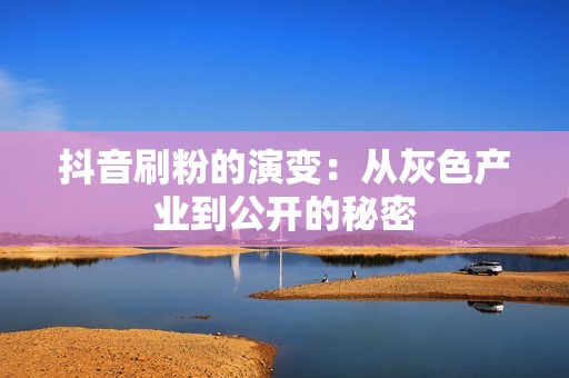 抖音刷粉的演变:从灰色产业到公开的秘密 抖音刷粉的演变:从灰色产业到公开的秘密
