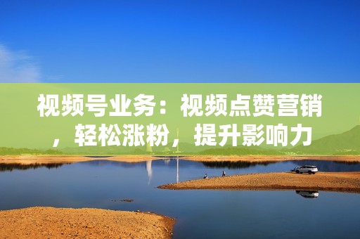 视频号业务：视频点赞营销，轻松涨粉，提升影响力