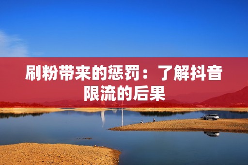 刷粉带来的惩罚:了解抖音限流的后果 刷粉带来的惩罚:了解抖音限流的后果