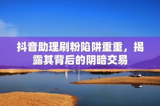 抖音助理刷粉陷阱重重,揭露其背后的阴暗交易 抖音助理刷粉陷阱重重,揭露其背后的阴暗交易