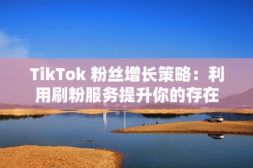 TikTok 粉丝增长策略：利用刷粉服务提升你的存在