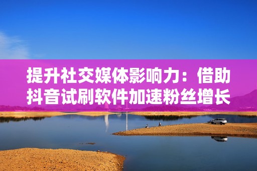 提升社交媒体影响力：借助抖音试刷软件加速粉丝增长