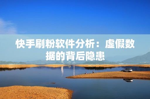 快手刷粉软件分析：虚假数据的背后隐患