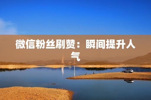 微信粉丝刷赞：瞬间提升人气