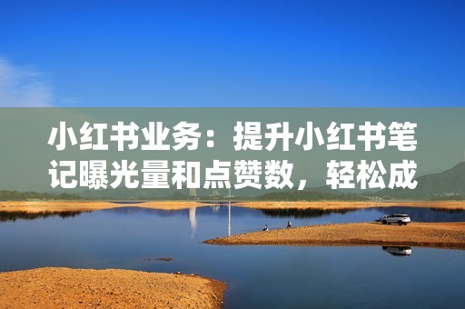 小红书业务：提升小红书笔记曝光量和点赞数，轻松成为带货达人