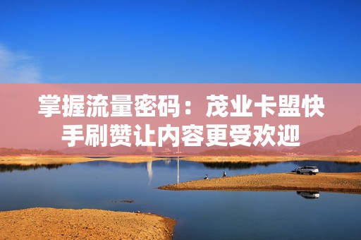 掌握流量密码：茂业卡盟快手刷赞让内容更受欢迎
