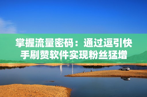 掌握流量密码：通过逗引快手刷赞软件实现粉丝猛增