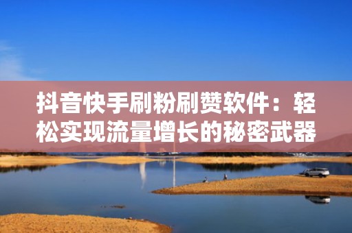 抖音快手刷粉刷赞软件：轻松实现流量增长的秘密武器