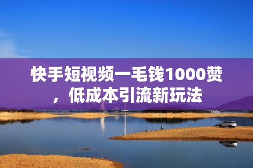 快手短视频一毛钱1000赞，低成本引流新玩法