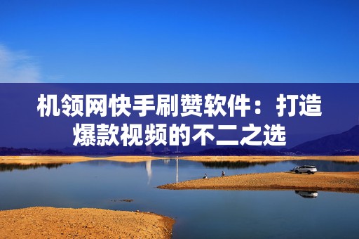 机领网快手刷赞软件：打造爆款视频的不二之选
