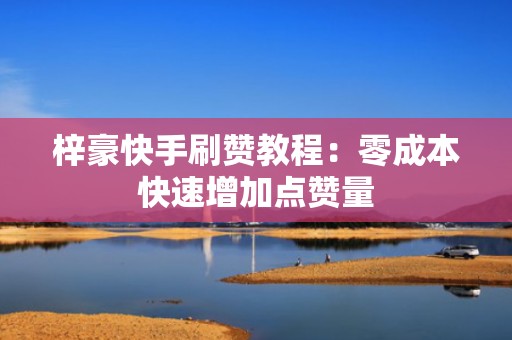 梓豪快手刷赞教程：零成本快速增加点赞量