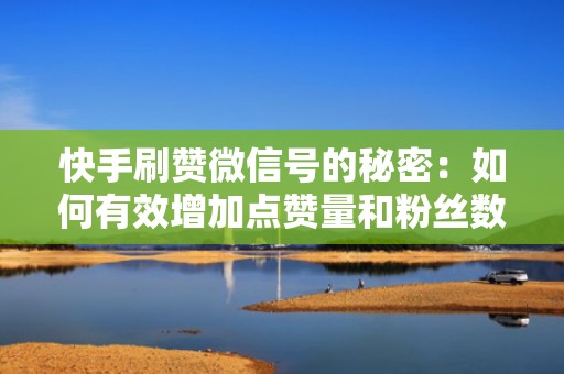 快手刷赞微信号的秘密：如何有效增加点赞量和粉丝数