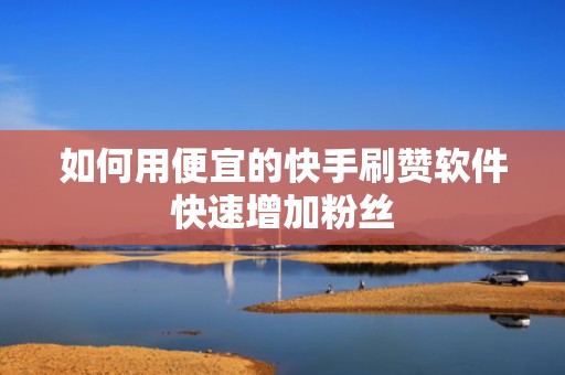 如何用便宜的快手刷赞软件快速增加粉丝