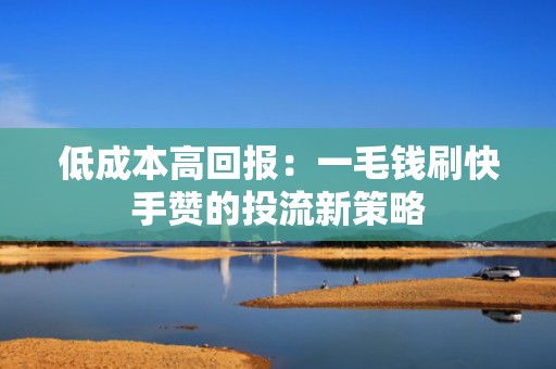 低成本高回报：一毛钱刷快手赞的投流新策略