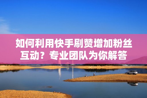 如何利用快手刷赞增加粉丝互动？专业团队为你解答