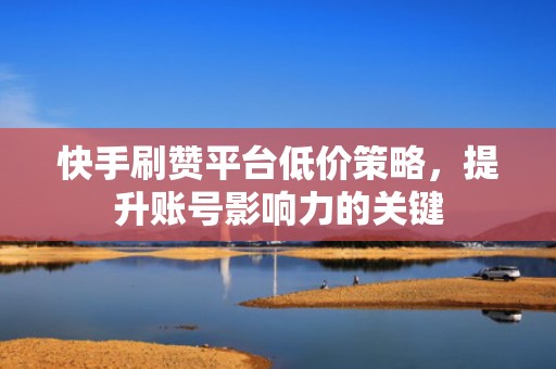 快手刷赞平台低价策略，提升账号影响力的关键