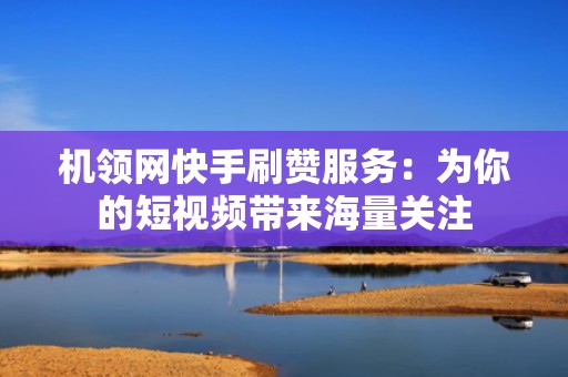 机领网快手刷赞服务：为你的短视频带来海量关注