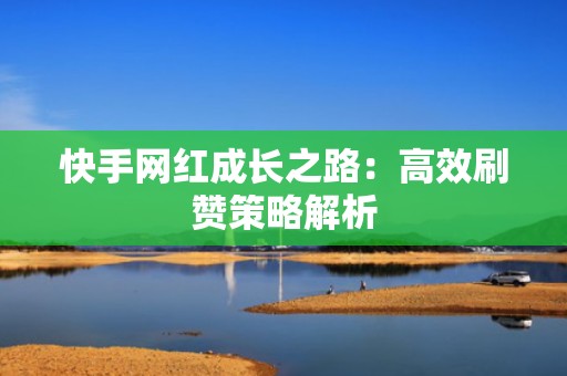 快手网红成长之路：高效刷赞策略解析