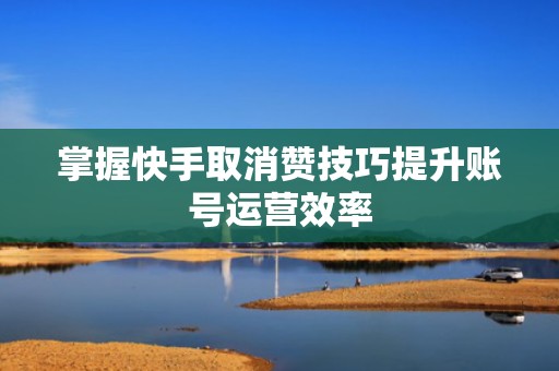 掌握快手取消赞技巧提升账号运营效率