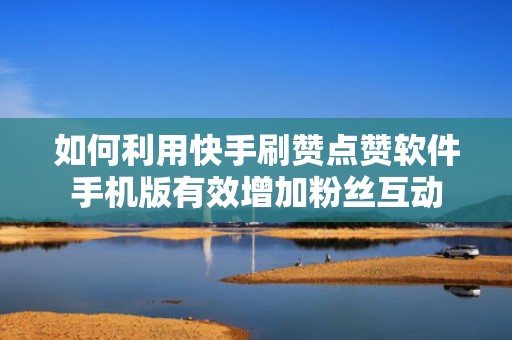如何利用快手刷赞点赞软件手机版有效增加粉丝互动