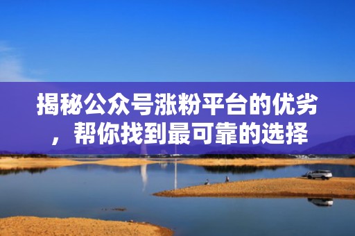 揭秘公众号涨粉平台的优劣，帮你找到最可靠的选择