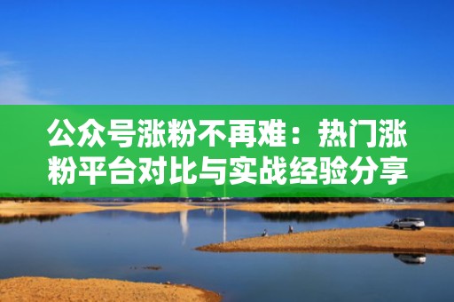 公众号涨粉不再难：热门涨粉平台对比与实战经验分享